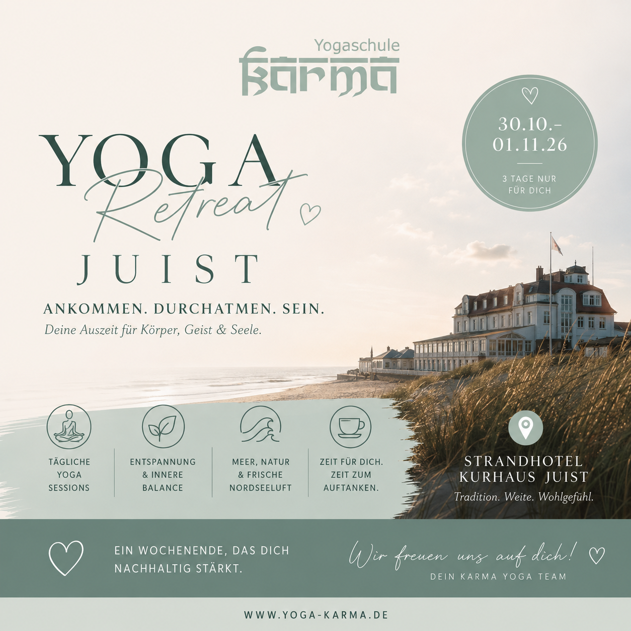 Yoga-Retreat vom 30.10. - 01.11.2026 - Jetzt anmelden!